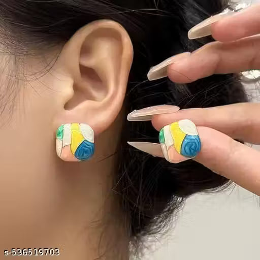 Korean Style Stud Earrings – 3 Pair Combo | Floral Butterfly Design