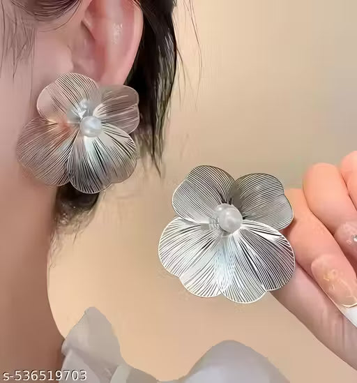 Korean Style Stud Earrings – 3 Pair Combo | Floral Butterfly Design